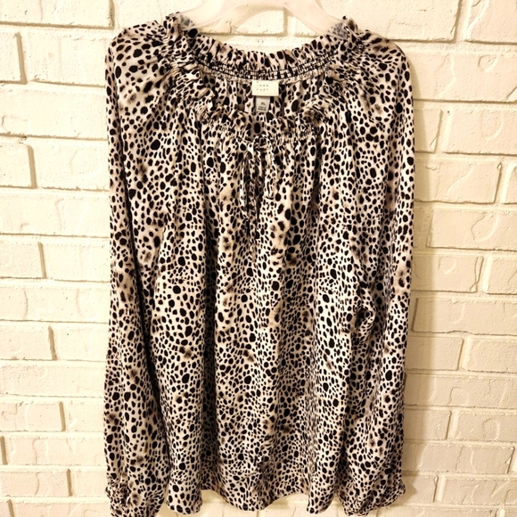 A New Day Leopard Print Women's Top XL - Picture 1 of 8